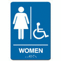 Women's Restroom w/ Wheel Chair Symbol ADA/Braille Sign
