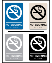 No Smoking w/ Symbol ADA/Braille Sign