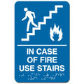 In Case Of Fire Use Stairs ADA/Braille Sign