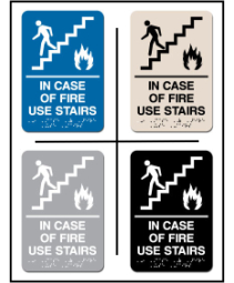 In Case Of Fire Use Stairs ADA/Braille Sign