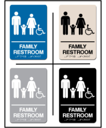 Family Restroom w/ Wheel Chair Symbol ADA/Braille Sign