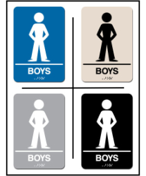 Boys Restroom Lavatory ADA/Braille Sign