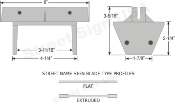 © Street Sign USA Heavy Duty Wooden Post Bracket For Street Name Signs Data Spec