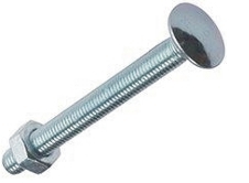 Carriage Bolts with Hex Nuts - 25 Count Package