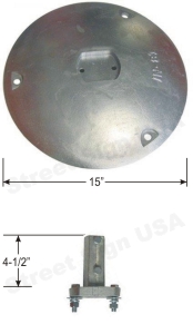 © Street Sign USA Aluminum Post Mounting Base Data Spec