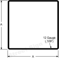 © Street Sign USA 2" Square Sign Post Data Spec