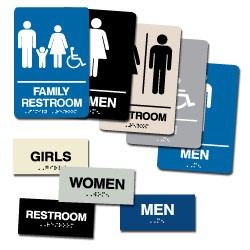 Street Sign USA Braille Restroom Sign Assortment