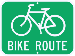 Bike Route Guide Sign For Bike Paths