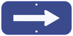 Blue Directional Arrow Advisory Sign Plaque