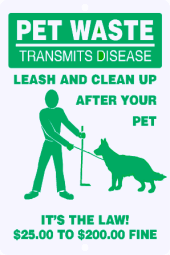 Pet Waste Transmits Disease Sign