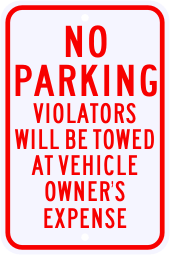 No Parking Violation Sign