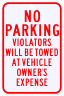 No Parking Violation Sign