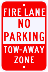No Parking Fire Lane Tow Away Zone Sign Municipal Grade D.O.T Street R-401RA5RK