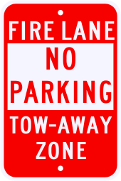 No Parking Fire Lane Tow-Away Zone Sign