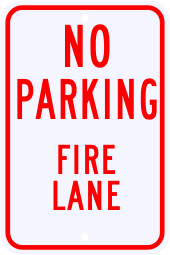 No Parking Fire Lane Sign