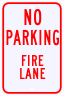 No Parking Fire Lane Sign