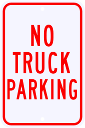 No Truck Parking Sign