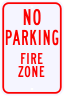 No Parking Fire Zone Sign