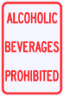 Alcoholic Beverages Prohibited Sign