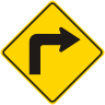 Turn Right Symbol Roadway Warning Sign