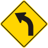 Curve Left Symbol Roadway Warning Sign
