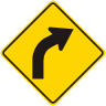 Curve Right Symbol Roadway Warning Sign