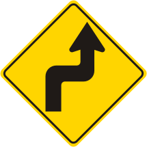 Reverse Turn Right Symbol Warning Sign