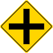 Cross Road Symbol Roadway Warning Sign