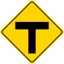 T Intersection Symbol Warning Sign