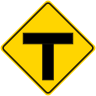 T Intersection Symbol Warning Sign