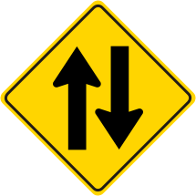 Two Way Traffic Symbol Warning Sign