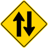 Two Way Traffic Symbol Warning Sign