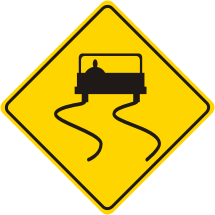 Slippery When Wet Symbol Warning Sign