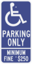 California State Specified Disabled Parking Only Sign
