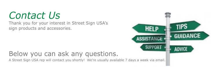 Contact Us At Street Sign USA