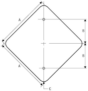 Street Sign USA's Diamond MUTCD Sign Shape Dimensions