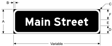 Street Sign USA's Flat Blade Street Name Sign Dimensions