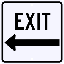 Exit Sign with Left Arrow