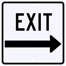 Exit Sign with Right Arrow