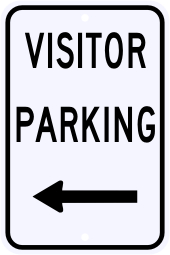 Visitor Parking Only Sign with Left Arrow