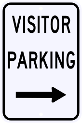 Visitor Parking Only Sign with Right Arrow