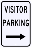 Visitor Parking Only Sign with Right Arrow