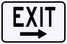 Exit Sign with Right Arrow