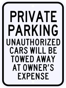 Private Parking Violation Sign 18 x 24