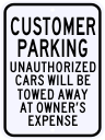 Customer Parking Violation Sign 18 x 24