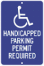 Handicapped Parking Sign - Parking Permit Required