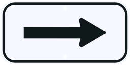 Black Directional Arrow Advisory Sign Plaque
