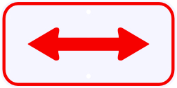 Red 2 Way Directional Arrow Advisory Sign Plaque