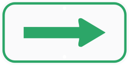 Green Directional Arrow Advisory Sign Plaque