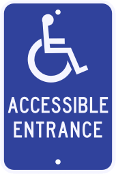 Accessible Entrance Disabled/Handicap Parking Sign